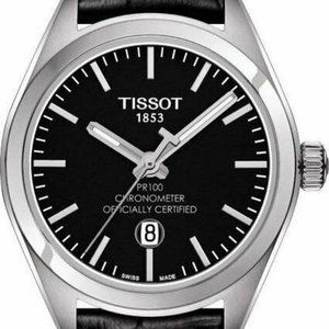 Tissot PR 100 Lady COSC Leather Women's Watch 33mm